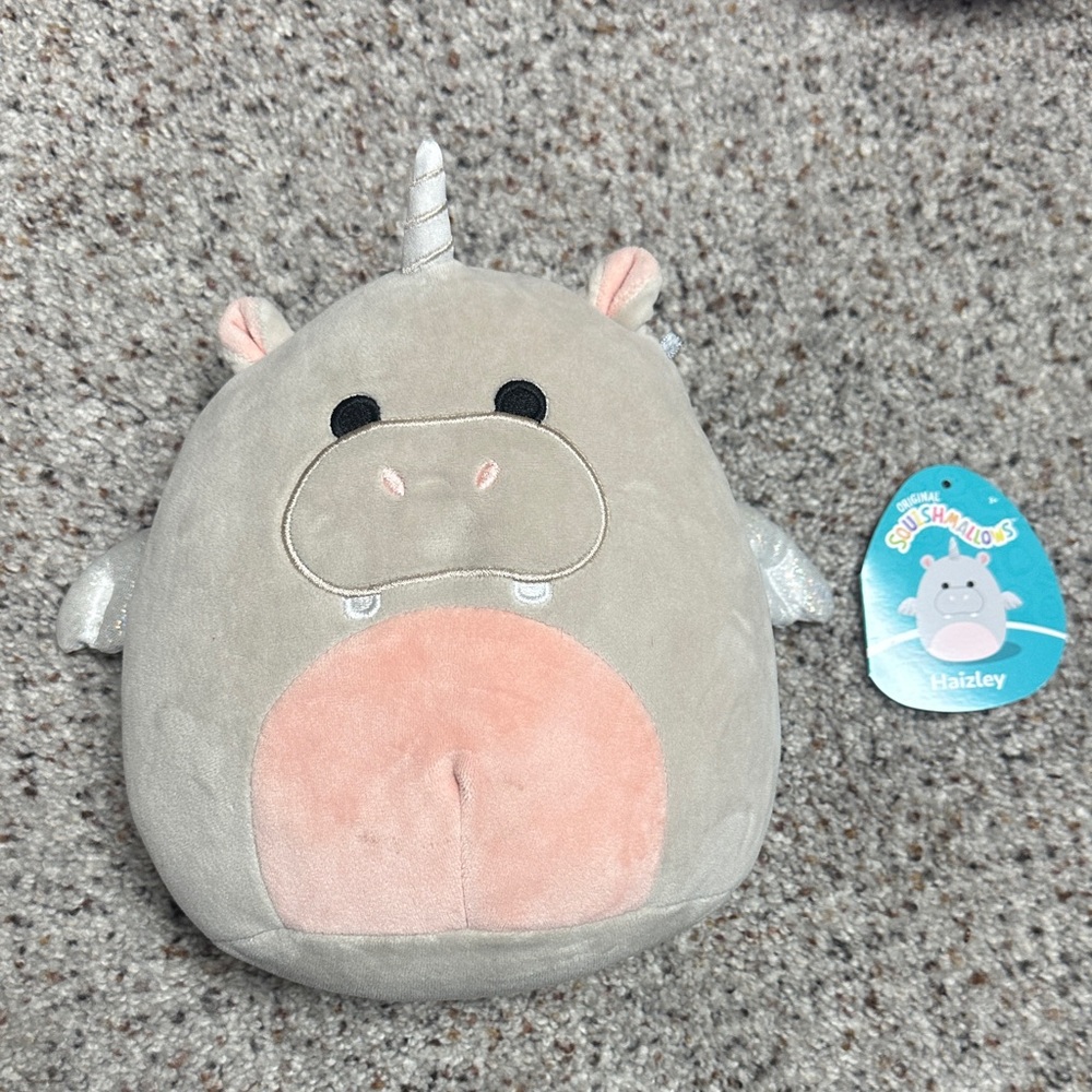 Squishmallows Gray and Peach Unicorn Plush